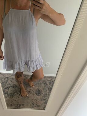 Free People Light Lavender Ruffle-Hem Midi Dress